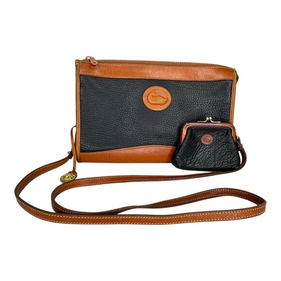 Vintage Dooney & Bourke Pebble Leather Crossbody Bag & Coin Purse